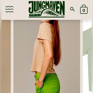 Jungmaven Lorel Cropped Tee, Small, Coyote